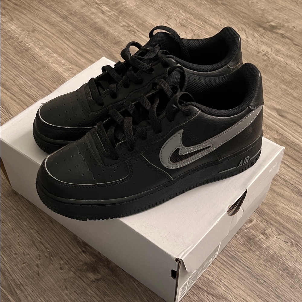 Nike Black and Gray Air Force 1 Sneakers